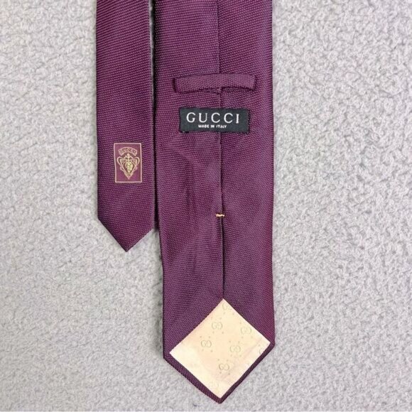 GUCCI MENS SILK TIE WINE COLOR - Picture 2 of 6